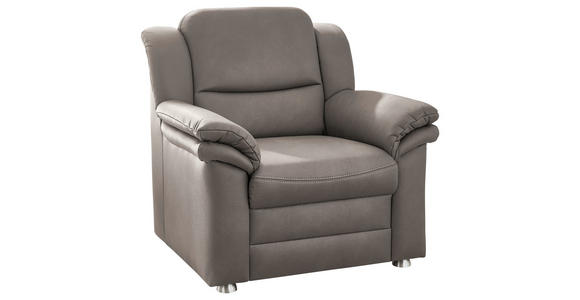 SESSEL in Mikrofaser Grau - Beige/Alufarben, Design, Textil/Metall (94/96/92cm) - Carryhome