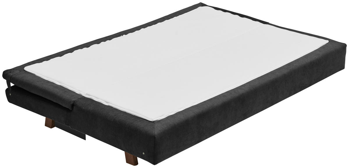SCHLAFSOFA Flachgewebe Schwarz  - Eichefarben/Schwarz, KONVENTIONELL, Holz/Textil (205/85/98cm) - Carryhome