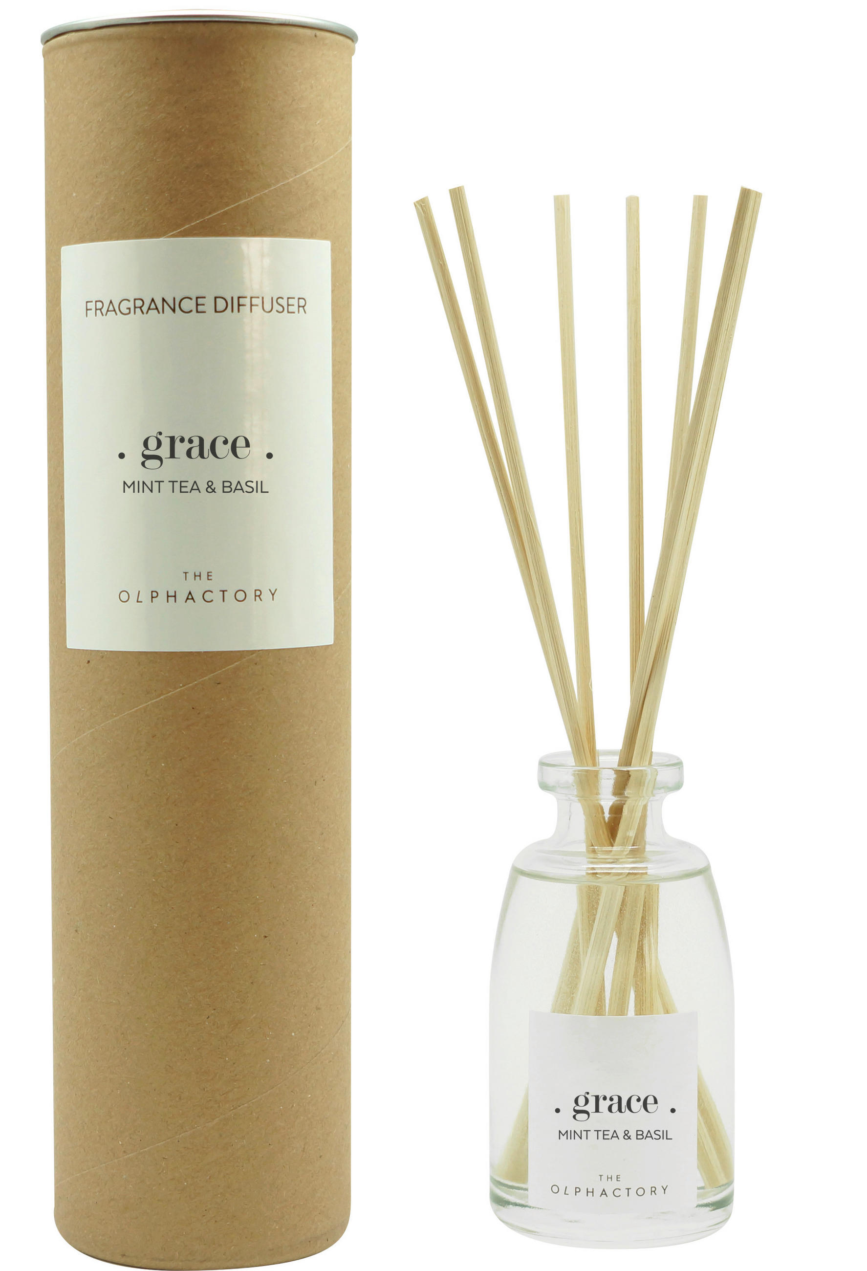 Difuzor Mint Tea&Basil  - večbarvno, Basics, karton/steklo (100ml) - The Olphactory