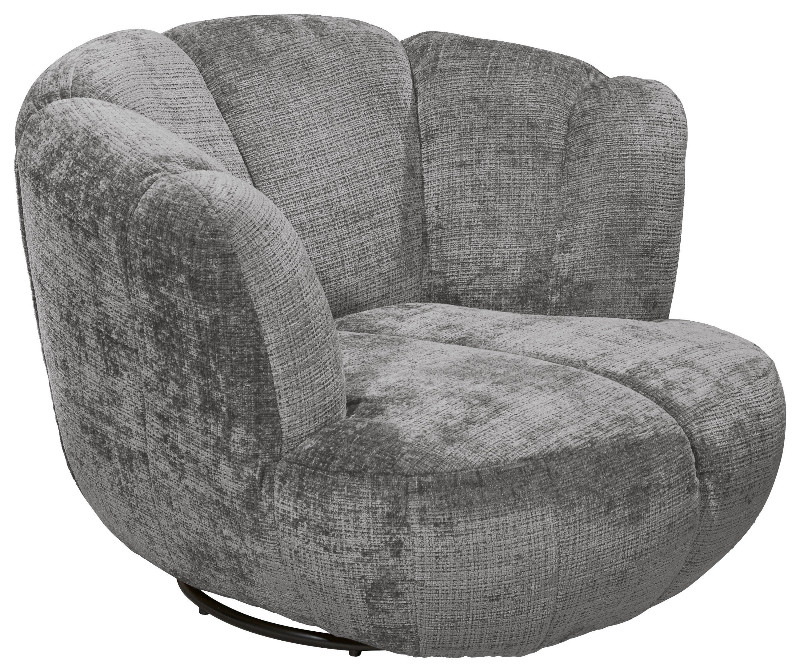 SESSEL in Chenille Grau  - Schwarz/Grau, KONVENTIONELL, Textil/Metall (101/69/107cm) - MID.YOU