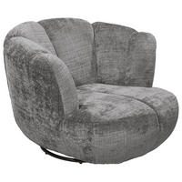 SESSEL in Chenille Grau  - Schwarz/Grau, Konventionell, Textil/Metall (101/69/107cm) - MID.YOU