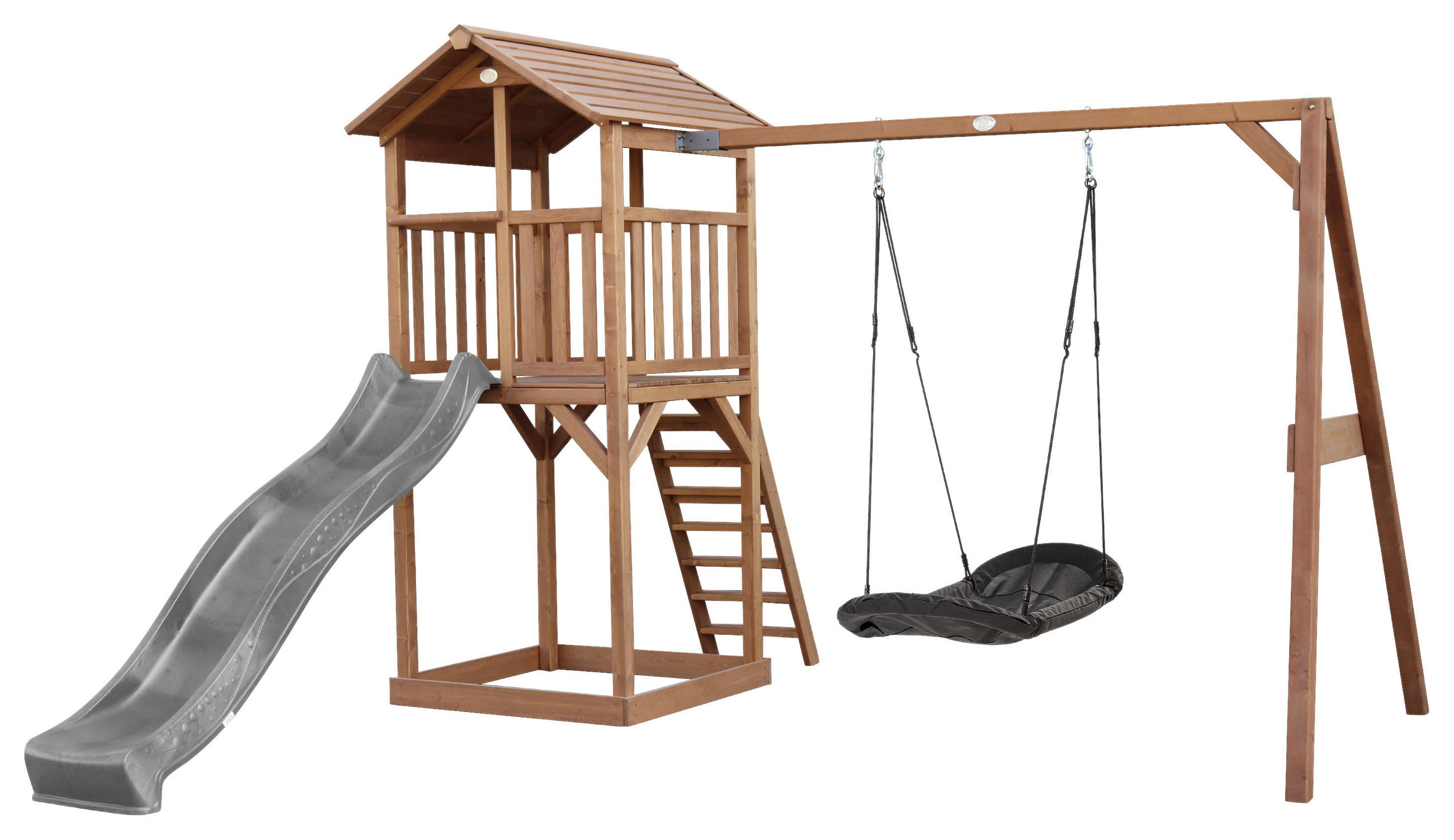 SPIELTURM 356,6/241,9/349 cm  - Blau/Schwarz, KONVENTIONELL, Holz/Kunststoff (356,6/241,9/349cm) - Ambia Garden