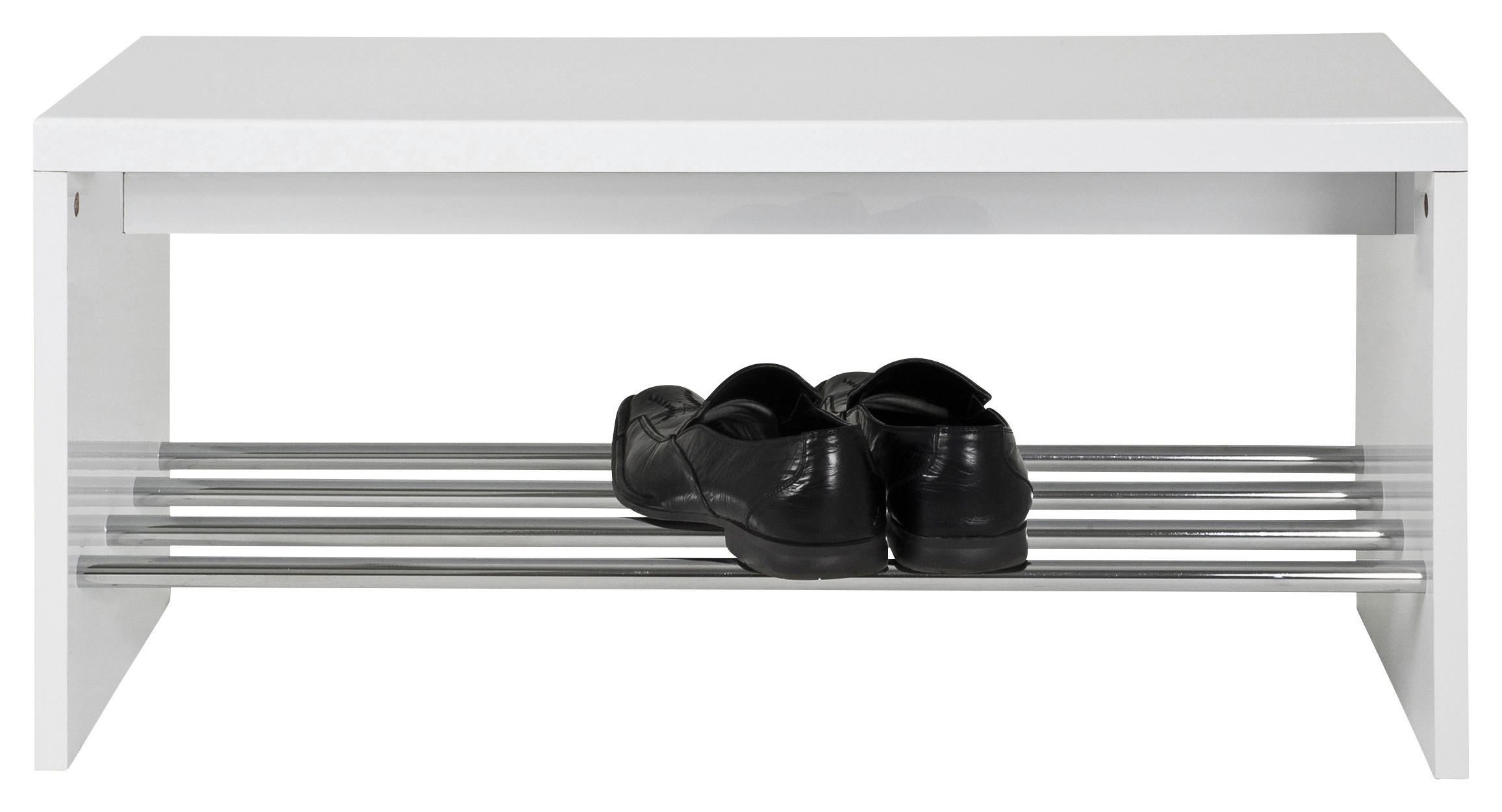 KLUPA ZA PREDSOBLJE  bela  metal, pločasti materijal  - bela, Konvencionalno, metal/pločasti materijal (81/40/30cm)
