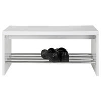 KLUPA ZA PREDSOBLJE  bela  metal, pločasti materijal  - bela, Konvencionalno, metal/pločasti materijal (81/40/30cm)