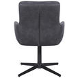 ARMLEHNSTUHL  Sitzfläche 360° drehbar Webstoff  - Dunkelgrau/Schwarz, Design, Textil/Metall (61/89/66cm) - Carryhome