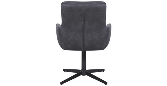 ARMLEHNSTUHL  Sitzfläche 360° drehbar Webstoff  - Dunkelgrau/Schwarz, Design, Textil/Metall (61/89/66cm) - Carryhome