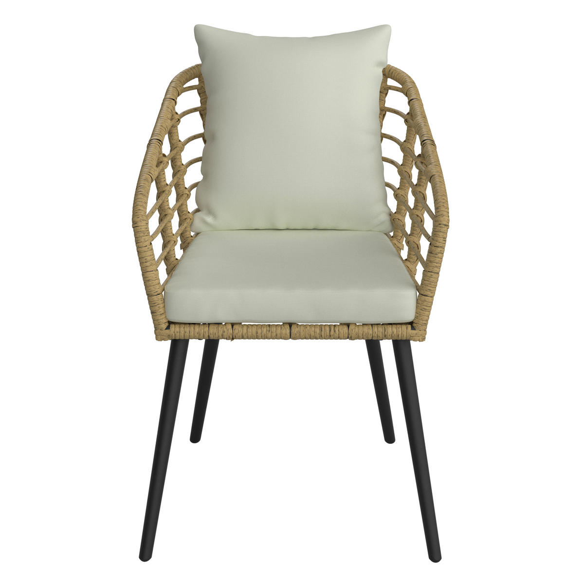 SADA NA BALKON 3dílné,  - černá/přírodní barvy, Moderní, kov/textil (56/72/66cm) - Beldano