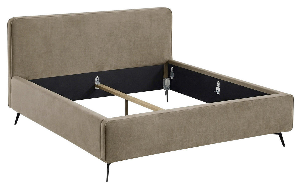 POLSTERBETT Braun 180/200 cm  - Schwarz/Braun, MODERN, Holz/Textil (180/200cm) - MID.YOU