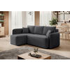 ECKSOFA in Plüsch Grau  150/206 cm  - Schwarz/Grau, Design, Kunststoff/Textil (150/206cm) - MID.YOU