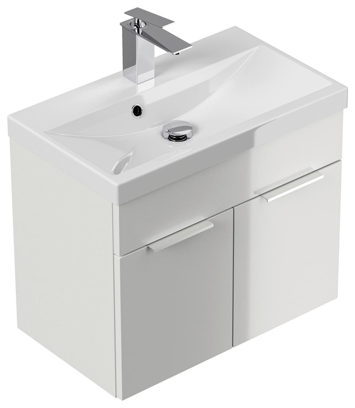 WASCHTISCHKOMBI 59,5 cm  - Weiß, Basics, Holzwerkstoff/Stein (59,5cm) - MID.YOU