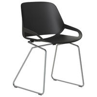 BESUCHERSTUHL  in Schwarz  - Edelstahlfarben/Schwarz, Basics, Kunststoff/Metall (50/72/52cm) - Aeris