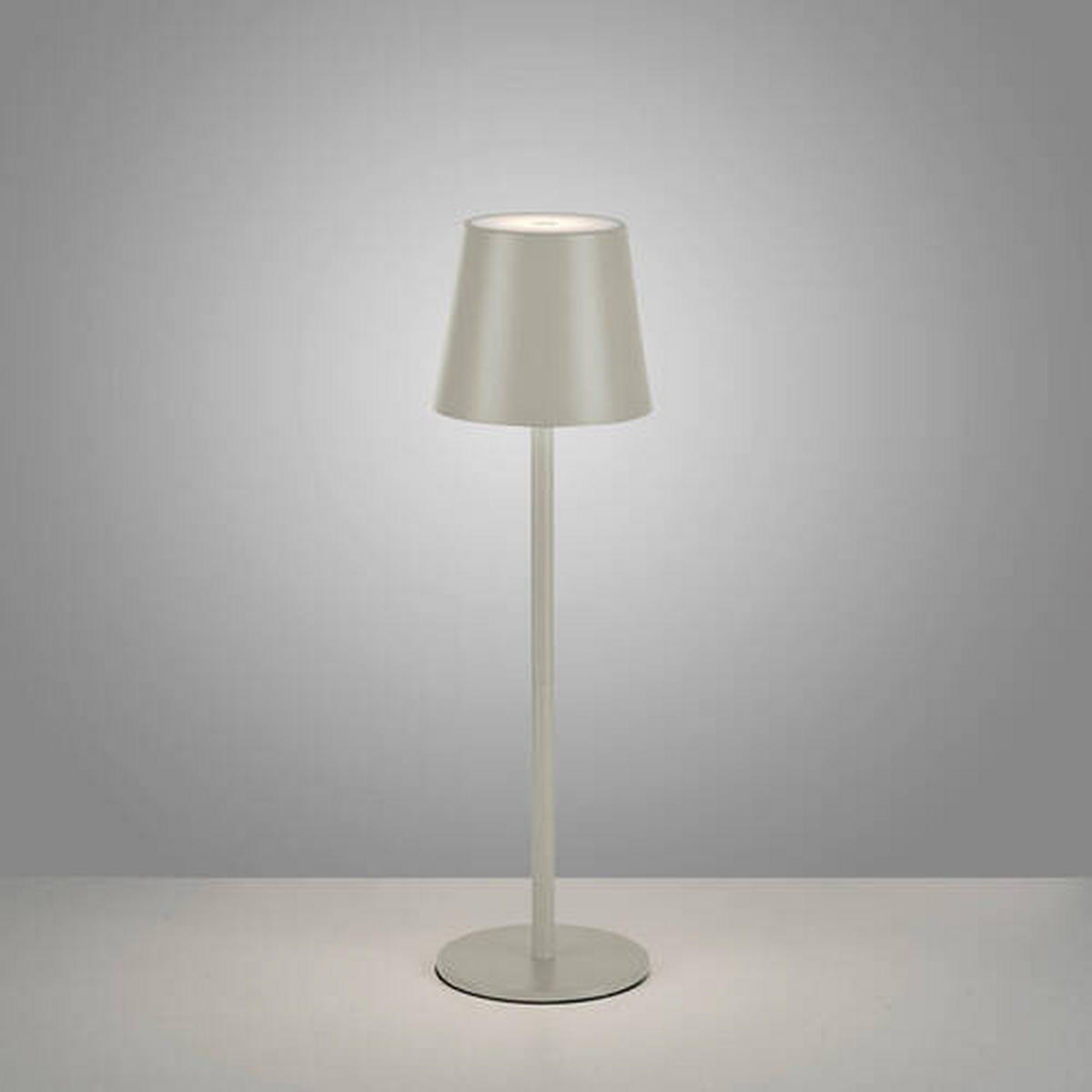 PUNJIVA STONA LAMPA - bež-siva, Konvencionalno, metal/plastika (11/11/37cm)
