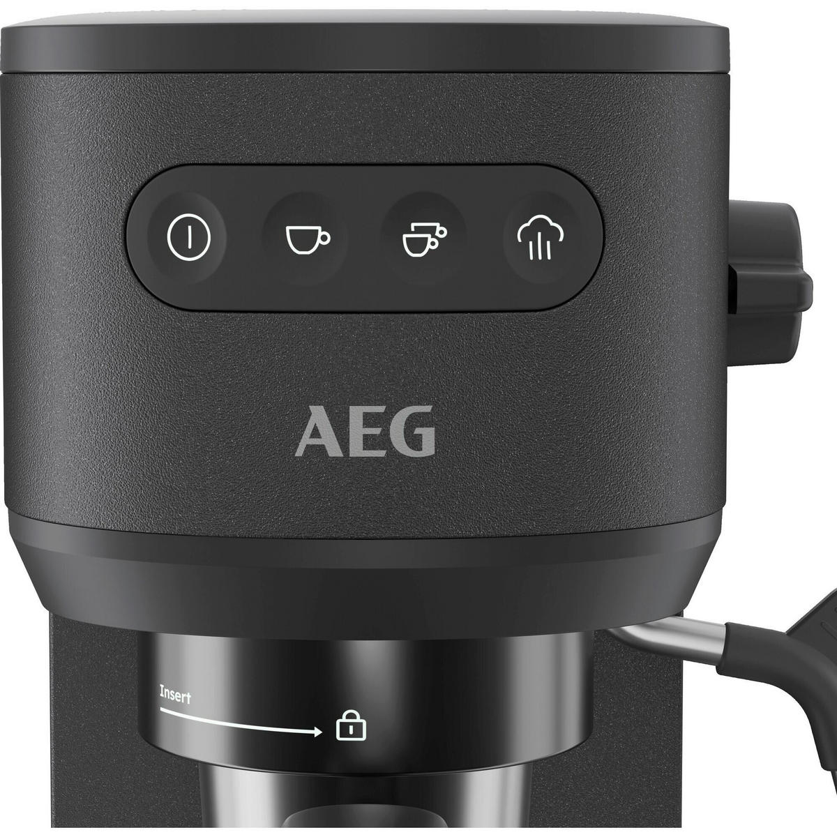 ESPRESSOMASCHINE Design Collection  - Schwarz, Basics, Metall (14,8/40,1/30,6cm) - AEG