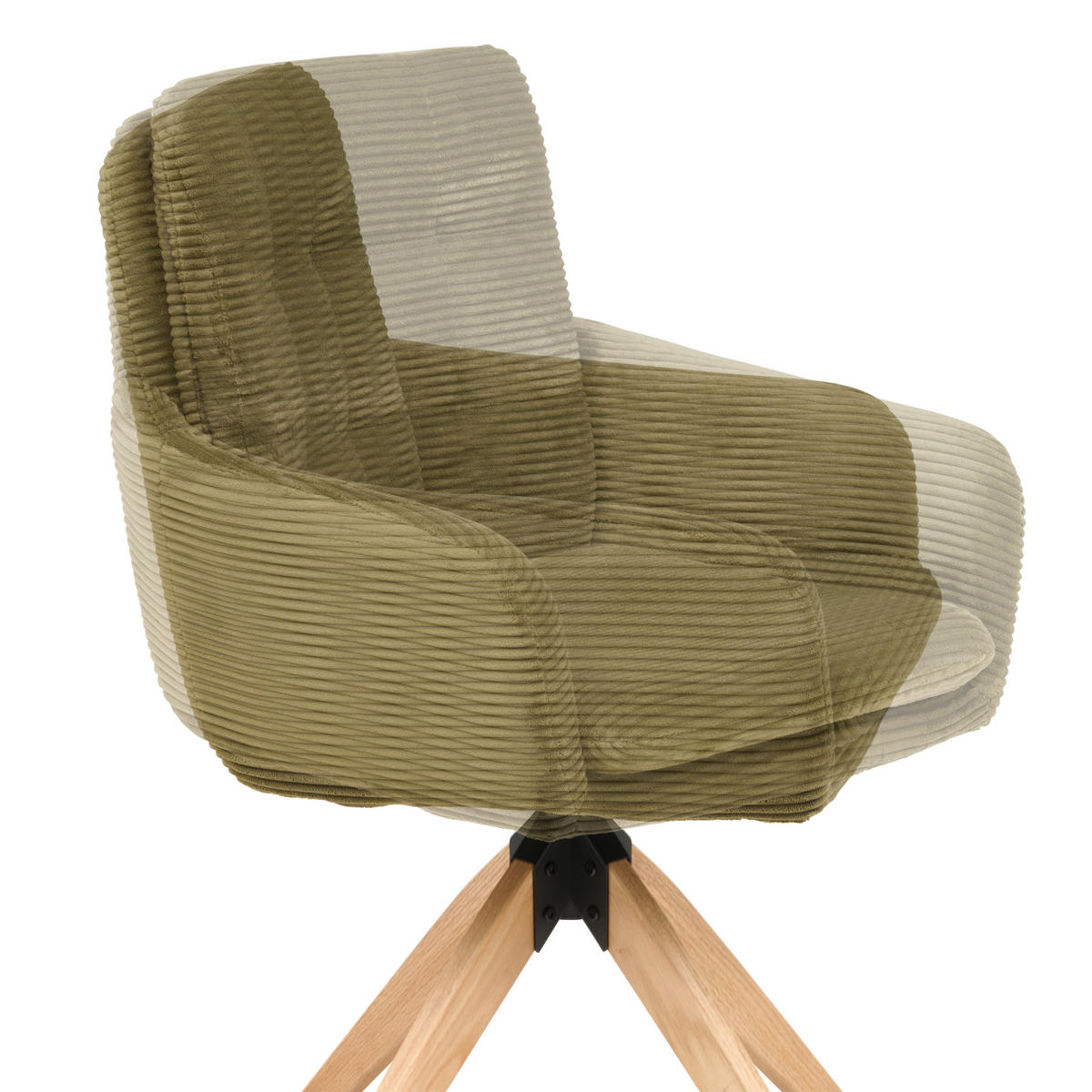 ARMLEHNSTUHL in Holz, Metall, Textil Grün  - Naturfarben/Grün, KONVENTIONELL, Holz/Textil (60/93/65,5cm) - Livetastic
