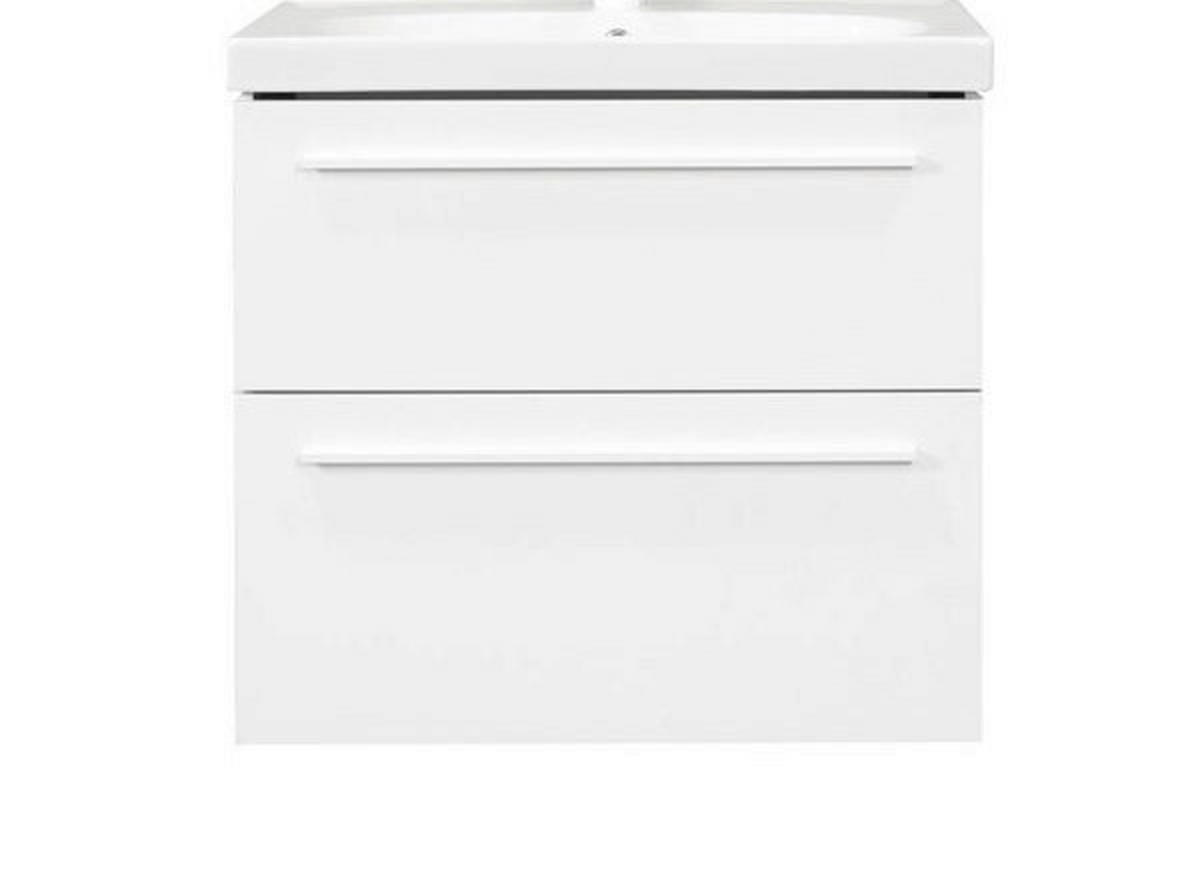 ELEMENT S UMIVAONIKOM  bijela visoki sjaj  - bijela visoki sjaj, Basics, drvo/keramika (65/45,5/60cm)