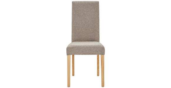 STUHL Mikrofaser Taupe, Eichefarben Eiche massiv - Taupe/Eichefarben, LIFESTYLE, Holz/Textil (42/95/57cm) - Carryhome