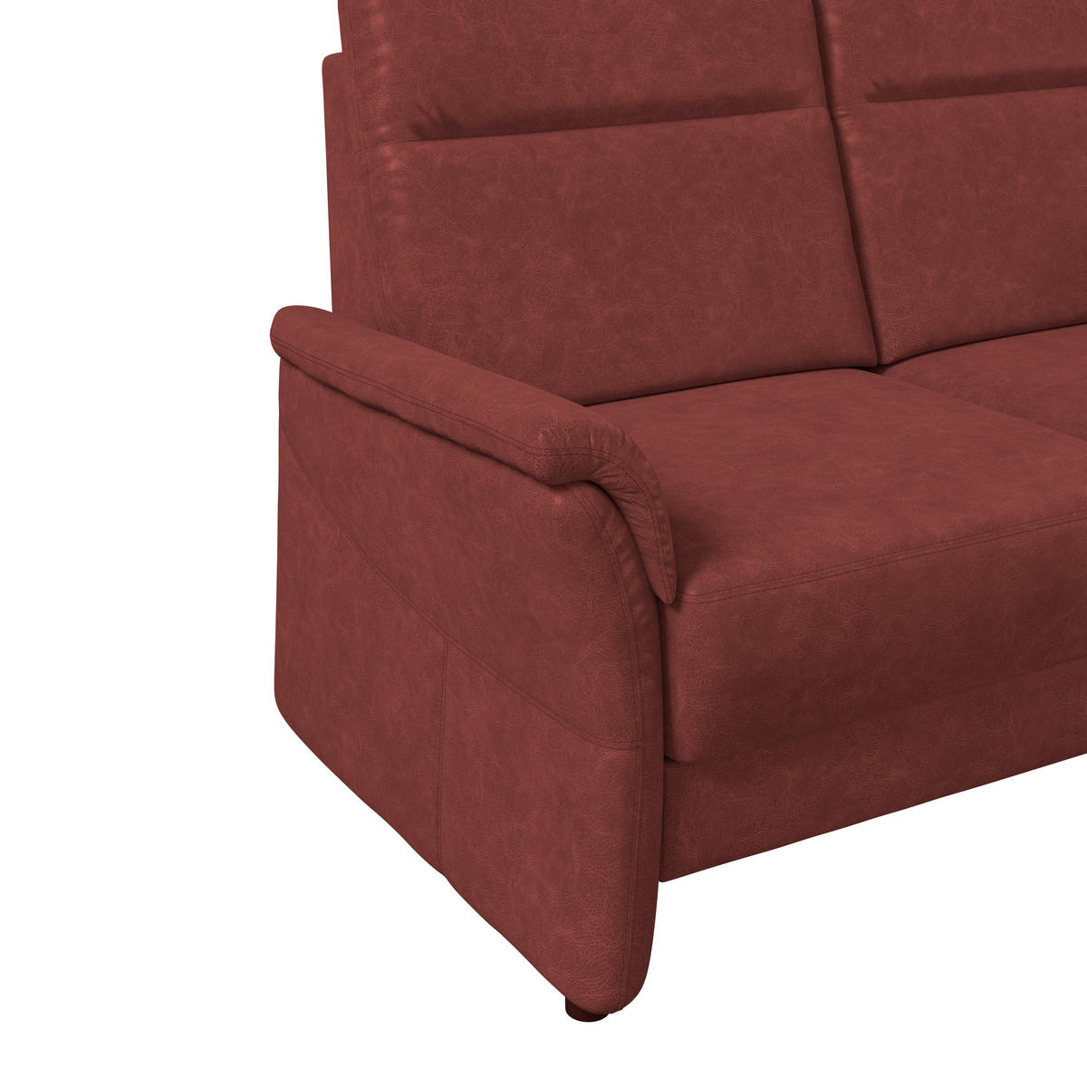 2,5-SITZER Mikrofaser Rotbraun  - Rotbraun/Schwarz, Konventionell, Kunststoff/Textil (170/99/91cm) - Elegando