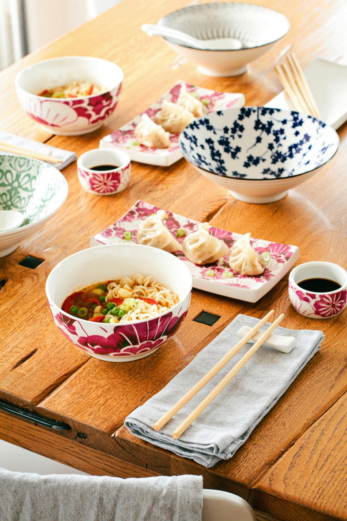 CHINESISCHES TAFELSERVICE Blau, Weiß ONIWA  - Blau/Weiß, Basics, Keramik - Mäser
