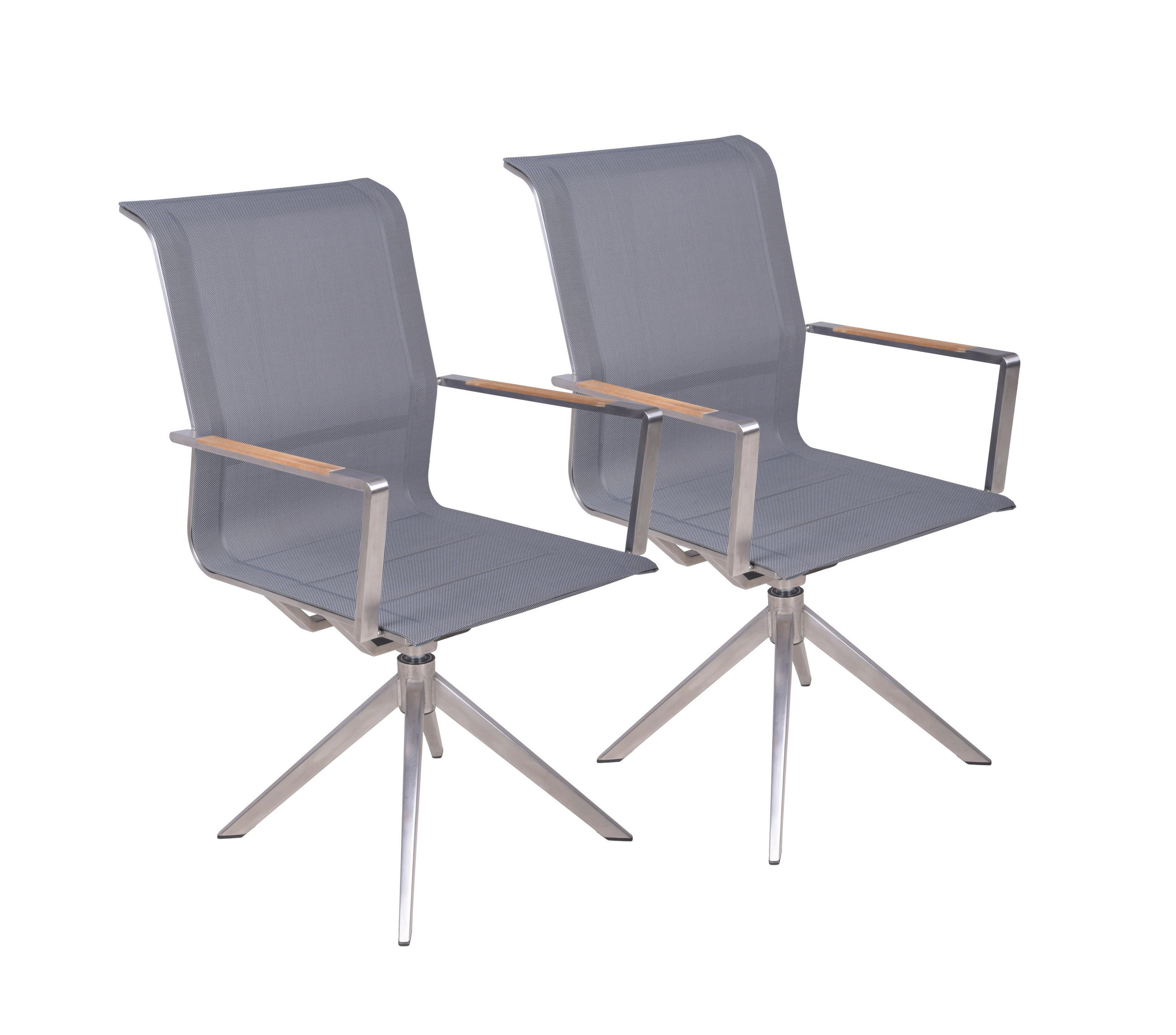 GARTENSTUHL-SET Holz, Metall, Kunststoff Grau, Naturfarben, Silberfarben  - Silberfarben/Naturfarben, Basics, Holz/Kunststoff (63/95/54cm) - Gardenson