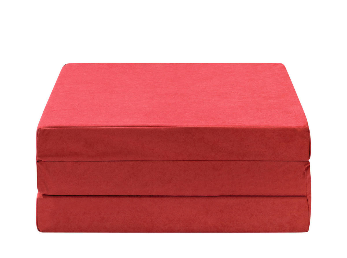 SKLADACÍ MATRAC, 65/186 cm - červená, Basics, textil (65/186cm) - Carryhome