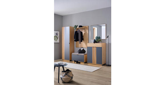 GARDEROBE 6-teilig  in 250/200/42 cm  - Eichefarben/Grau, Natur, Holz/Holzwerkstoff (250/200/42cm) - Linea Natura