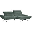ECKSOFA  in Chenille Blaugrau  280/170-195 cm  - Blaugrau/Schwarz, Design, Textil/Metall (280/170-195cm) - Dieter Knoll
