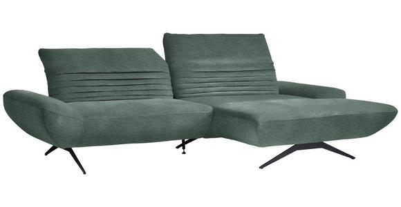 ECKSOFA  in Chenille Blaugrau  280/170-195 cm  - Blaugrau/Schwarz, Design, Textil/Metall (280/170-195cm) - Dieter Knoll