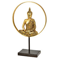 BUDDHA 26/39,5/11 cm  - Goldfarben/Schwarz, Design, Kunststoff (26/39,5/11cm)