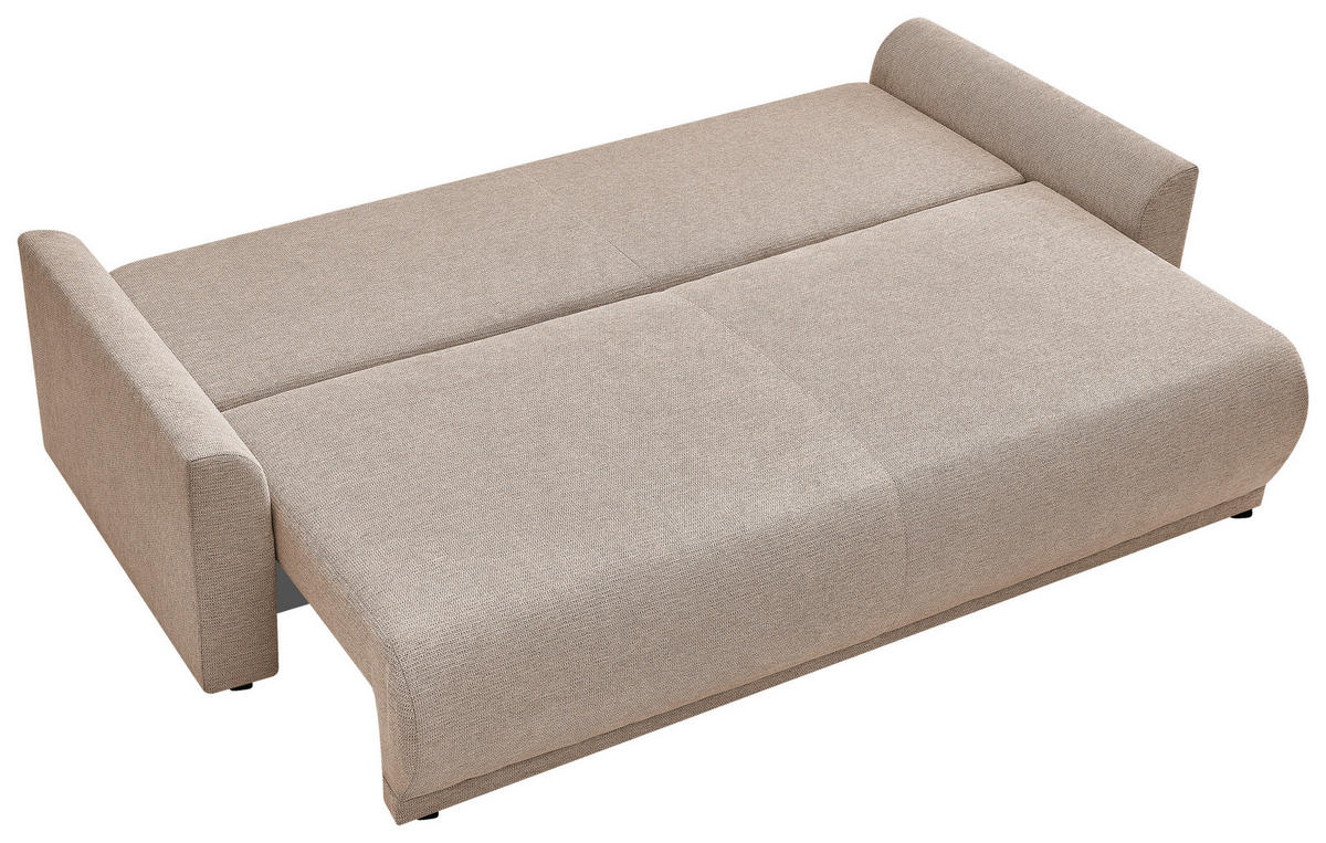 SCHLAFSOFA KIMMY Struktur Braun  inkl. Zierkissen, Rückenkissen, Bettkasten  - Schwarz/Braun, Design, Kunststoff/Textil (234/90/103cm) - P & B