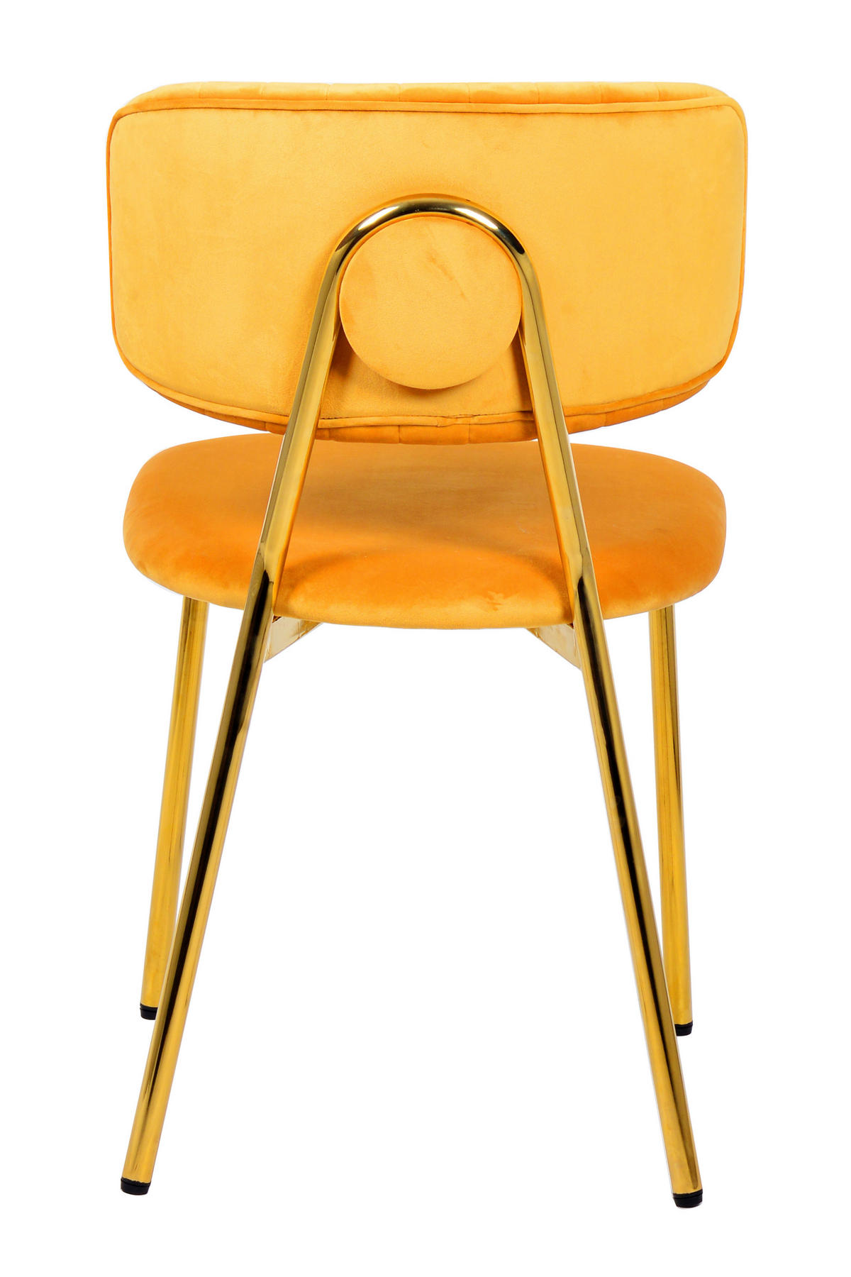 SADA STOLIČIEK 2 kus - oranžová/zlatá, Modern, kov/textil (47/80/51cm) - MID.YOU