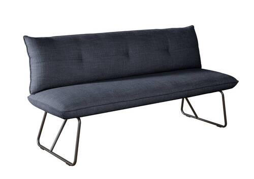 SITZBANK 180/90/70 cm Struktur Dunkelblau Metall  - Schwarz/Dunkelblau, Design, Textil/Metall (180/90/70cm) - Dieter Knoll