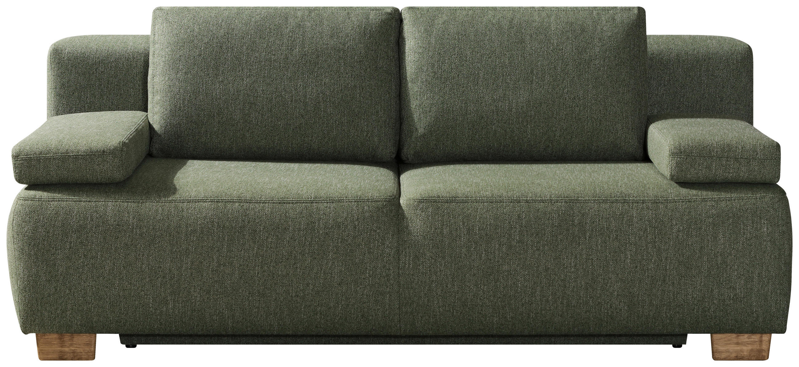 BOXSPRINGSOFA in Grün  - Naturfarben/Grün, Modern, Holz/Textil (205/93/108cm) - Novel