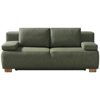 BOXSPRINGSOFA in Grün  - Naturfarben/Grün, Modern, Holz/Textil (205/93/108cm) - Novel