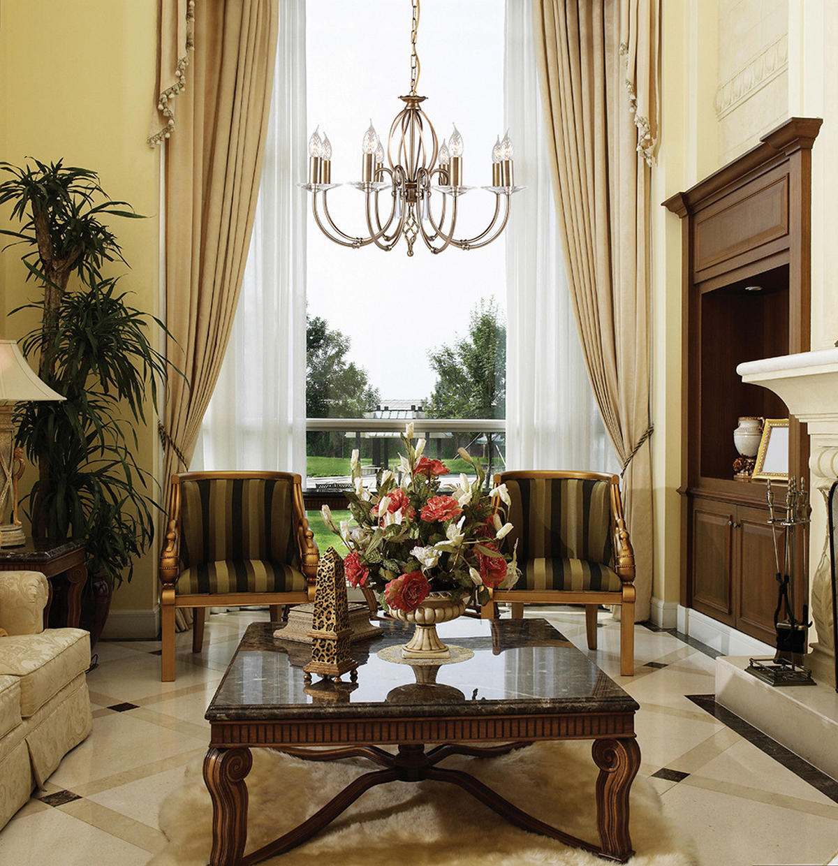 TAKKRONA Brass 65/55 cm  - mässingsfärgad, Klassisk, metall (65/55cm) - Elstead Lighting