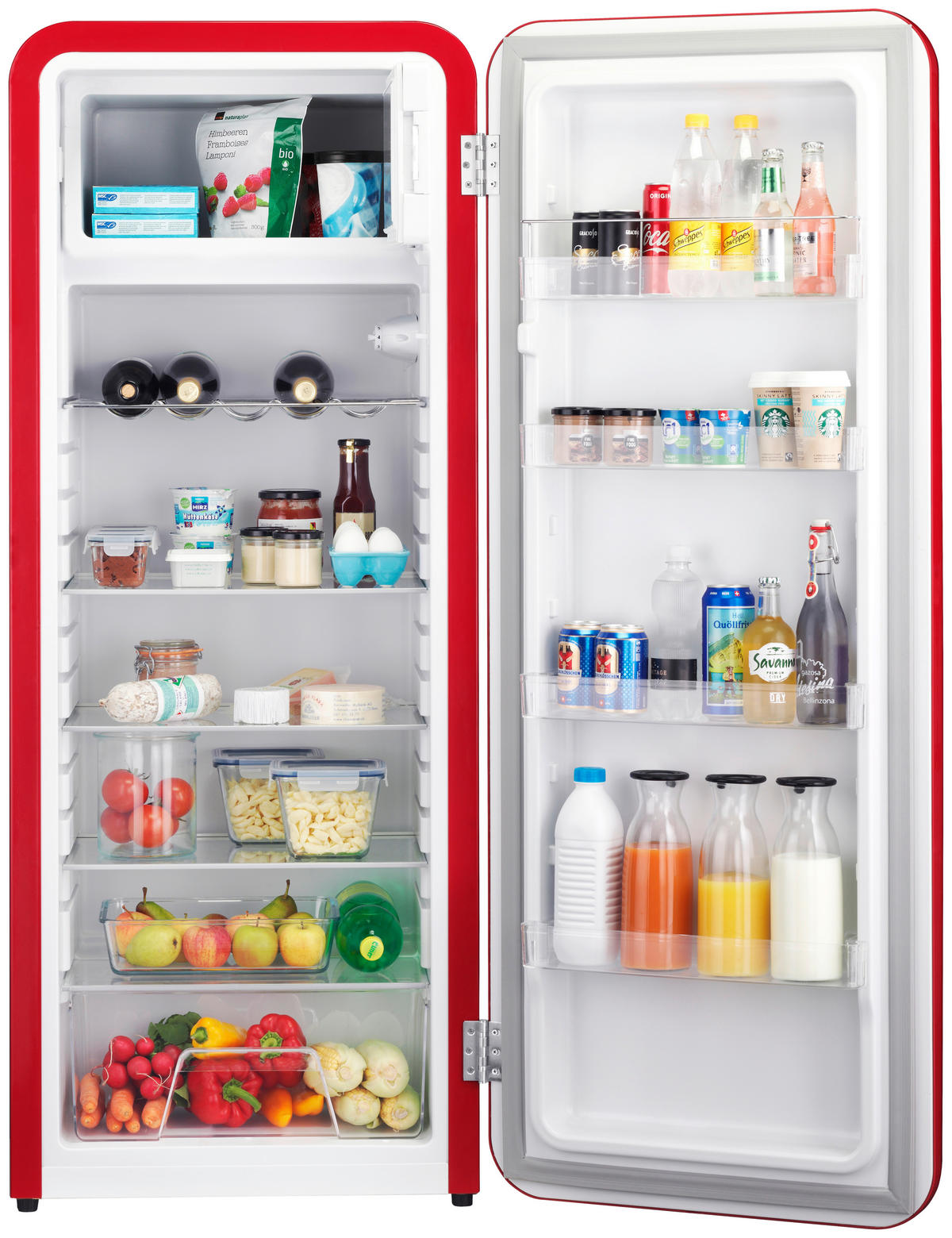 KÜHLSCHRANK 60/152,4/63 cm FRESCOLINO CLASSIC 281L  - Rot, Design, Kunststoff (60/152,4/63cm) - Trisa Electronics