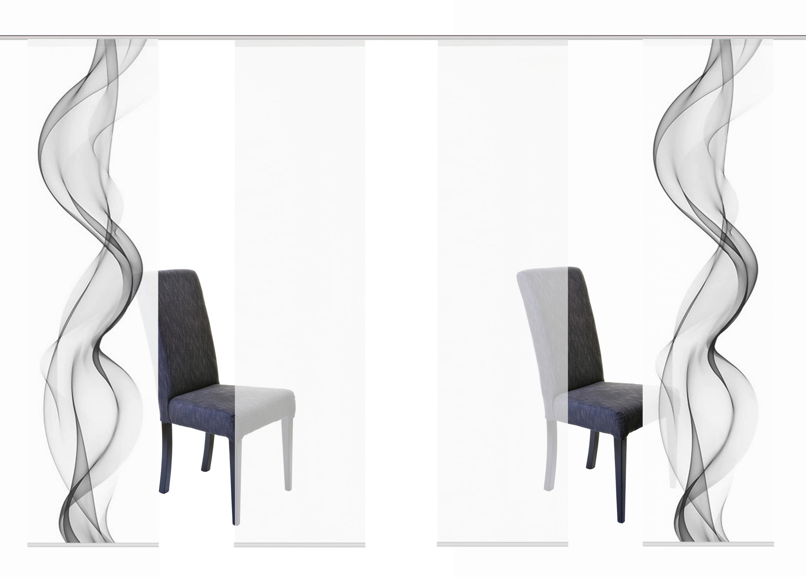 FLÄCHENVORHANG in Grau halbtransparent  - Grau, Design, Textil (4x60/245cm)