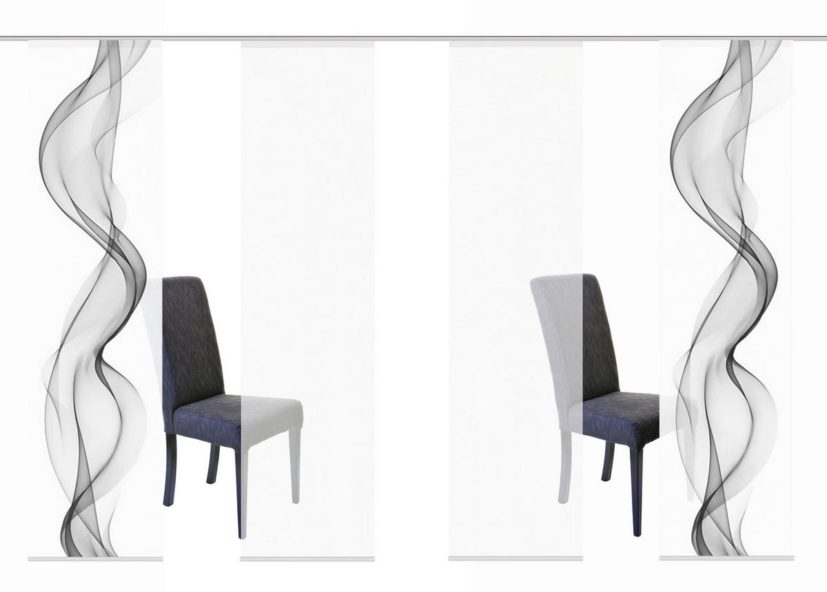 FLÄCHENVORHANG in Grau halbtransparent  - Grau, Design, Textil (4x60/245cm)