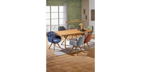 ESSTISCH in Holz, Metall 200/100/76 cm  - Eichefarben/Schwarz, Natur, Holz/Metall (200/100/76cm) - Linea Natura