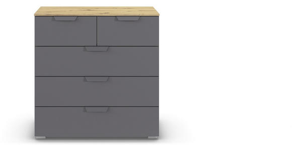 KOMMODE in 80/81/42 cm - Dunkelgrau/Eiche Artisan, Design, Holzwerkstoff/Metall (80/81/42cm) - Carryhome