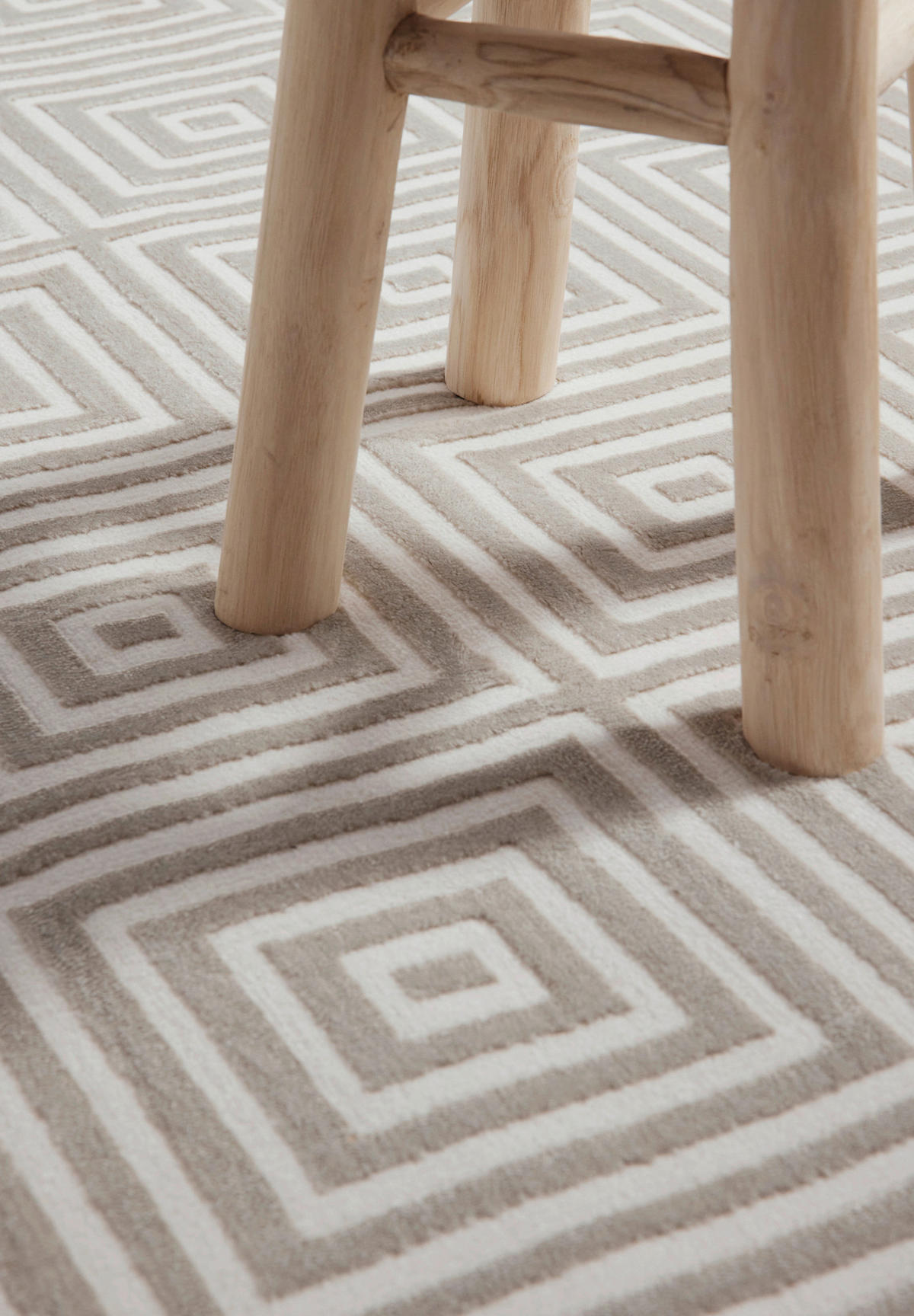 TEPPICH 200/280 cm Perles Grau, Weiß rechteckig  - Weiß/Grau, Basics, Kunststoff (200/280cm) - Elle Decoration