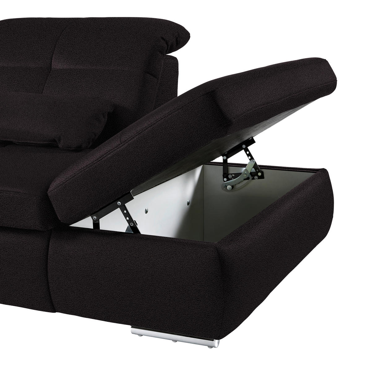 WOHNLANDSCHAFT  in Mikrofaser Anthrazit  - Chromfarben/Anthrazit, Design, Textil (195/371/260cm) - Beldomo Style