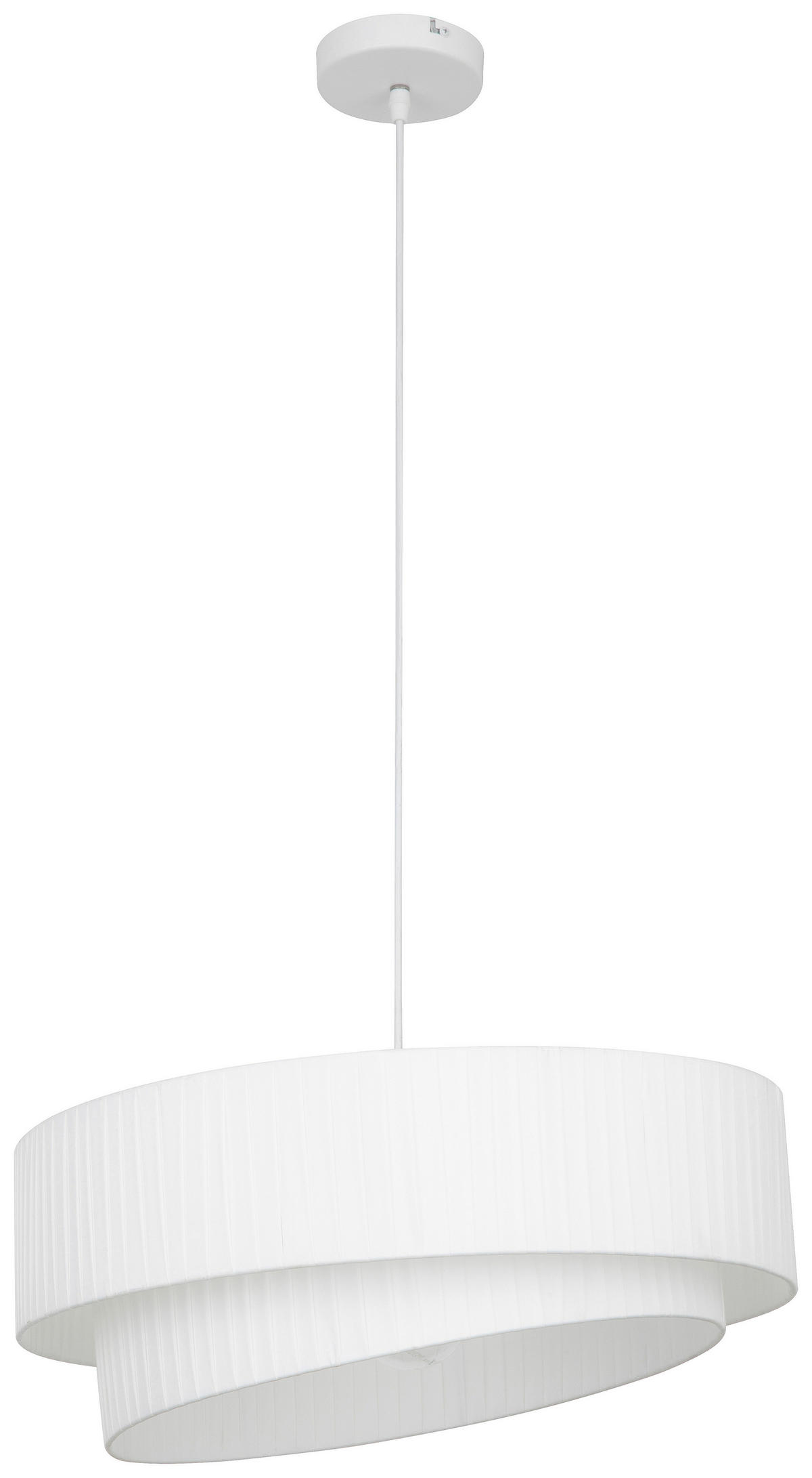 HÄNGELEUCHTE 50/122,5 cm   - Weiß, Trend, Textil/Metall (50/122,5cm) - Novel