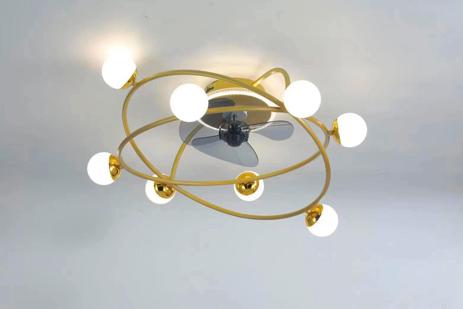 VENTILATOR STROPNI  bijela, zlatne boje   svijetlo siva  Melody  - bijela/svijetlo siva, Lifestyle, metal/plastika (70/28cm)