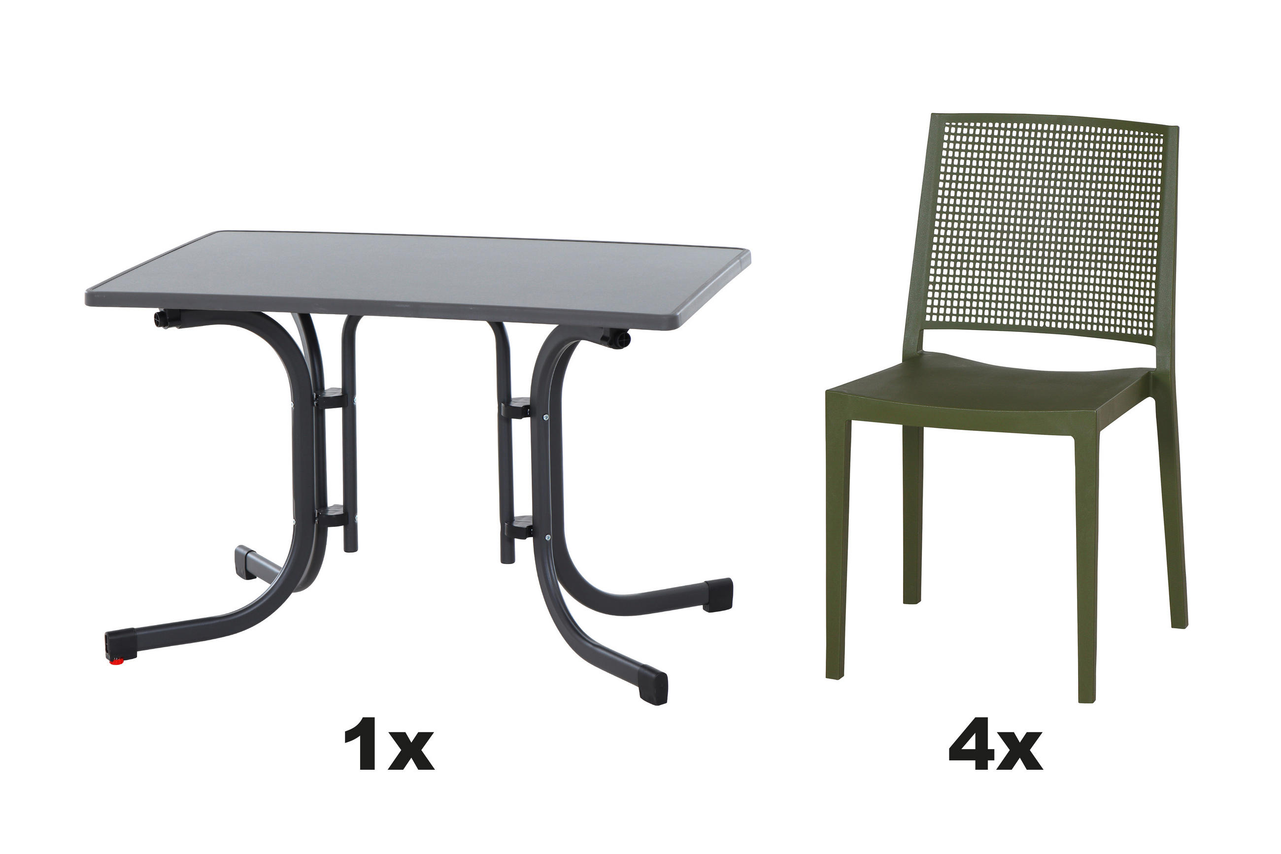 GARTENGARNITUR 3-teilig  - Grün, Basics, Holzwerkstoff/Kunststoff (70/80/110cm) - Siena Garden