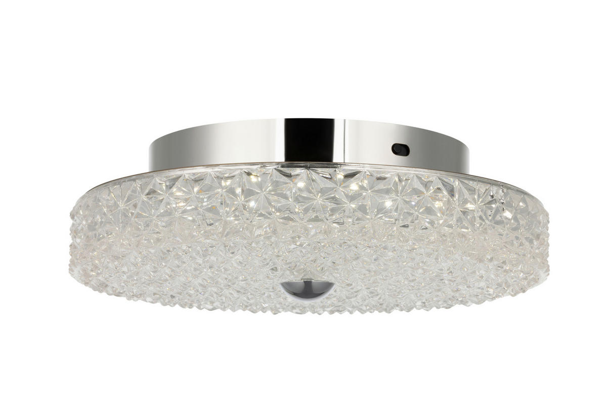 Plafonieră Cu Led 18 W  30/9,5 cm    - străveziu, Konventionell, sticlă/metal (30/9,5cm) - Glandor