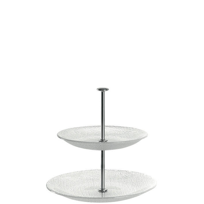 POSCHODOVÝ STOJAN Pralina    - priehľadné/farba ušľachtilej ocele, Konventionell, kov/sklo (21/20/21cm) - Leonardo