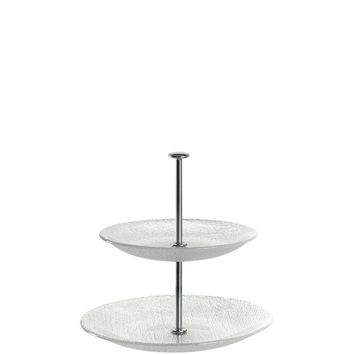 POSCHODOVÝ STOJAN Pralina    - priehľadné/farba ušľachtilej ocele, Konventionell, kov/sklo (21/20/21cm) - Leonardo