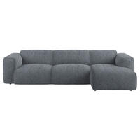 ECKSOFA  in Webstoff Grau  290/171 cm  - Schwarz/Grau, Design, Kunststoff/Textil (290/171cm) - home24