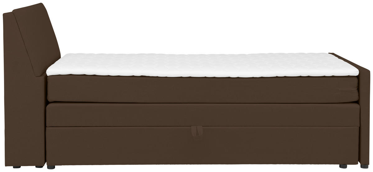 BOXSPRING-ÁGY 120/200 cm  barna  - barna/fekete, Modern, faalapú anyag/textil (120/200cm) - MID.YOU