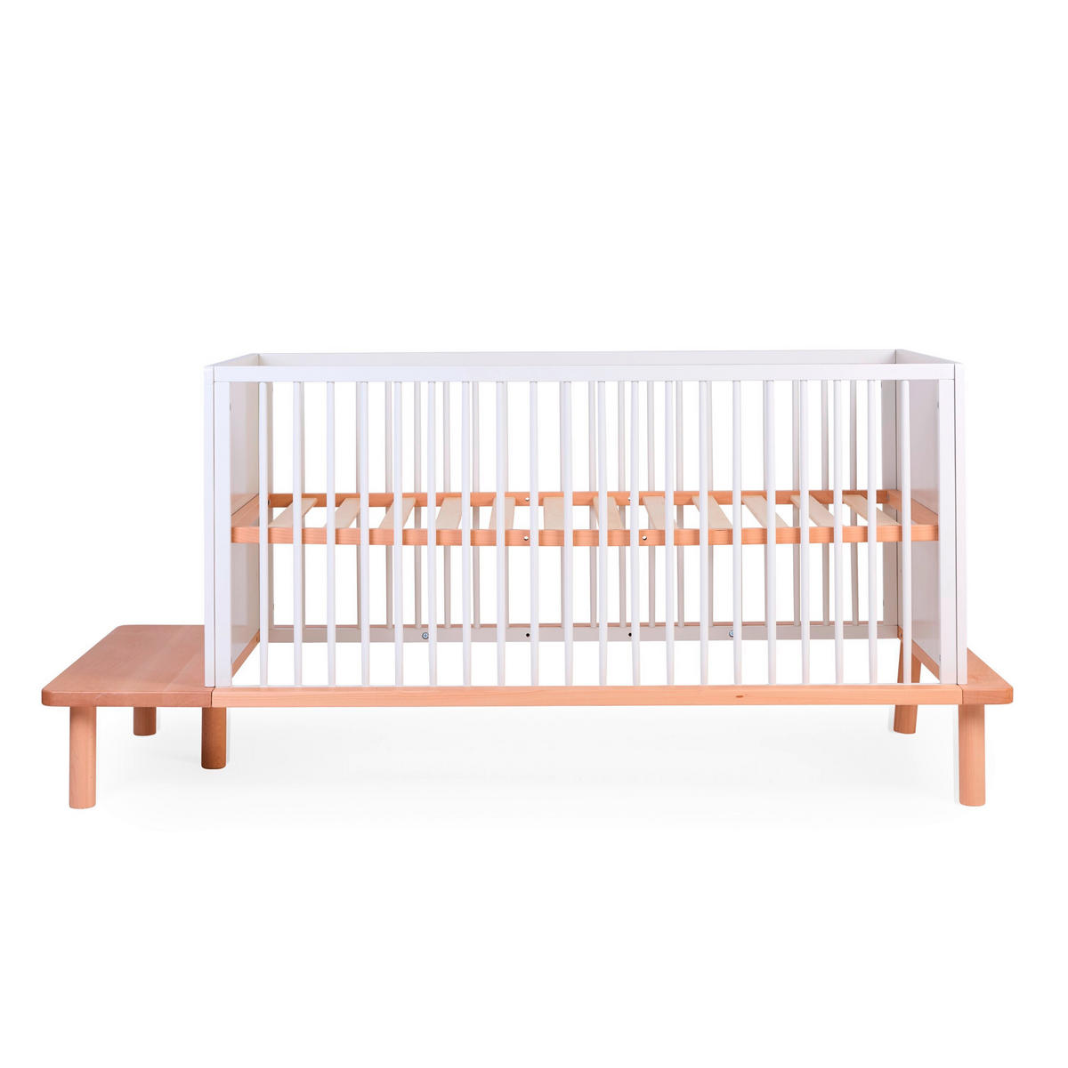 GITTERBETT Evobed 5in1 Naturel inkl. Rausfallschutz B140PLF  - Weiß/Naturfarben, KONVENTIONELL (182/84/84cm) - Childhome